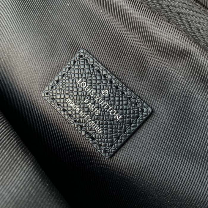 Louis Vuitton LV Unisex Avenue Sling Bag Black Taiga Cowhide Leather (4)