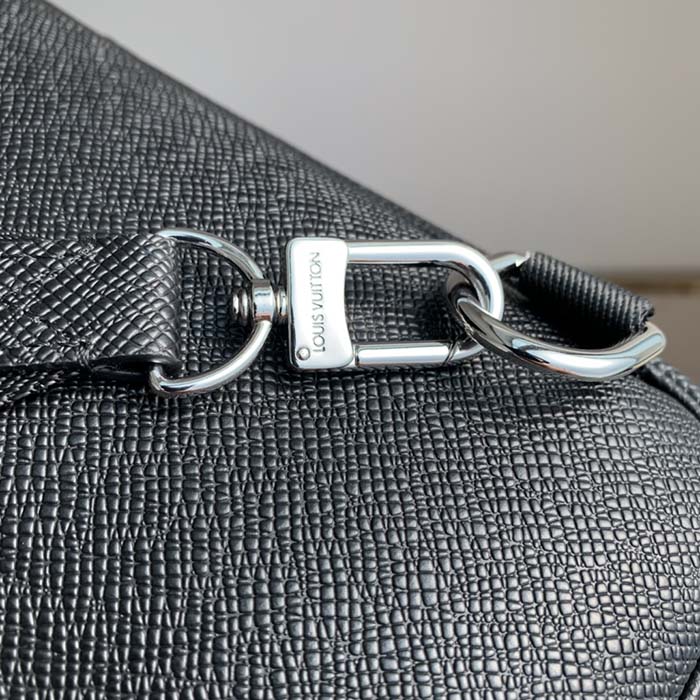 Louis Vuitton LV Unisex Avenue Sling Bag Black Taiga Cowhide Leather (5)