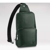 Louis Vuitton LV Unisex Avenue Sling Bag Dark Green Epicea Taiga Cowhide Leather (1)