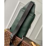Louis Vuitton LV Unisex Avenue Sling Bag Dark Green Epicea Taiga Cowhide Leather - Imagen 4