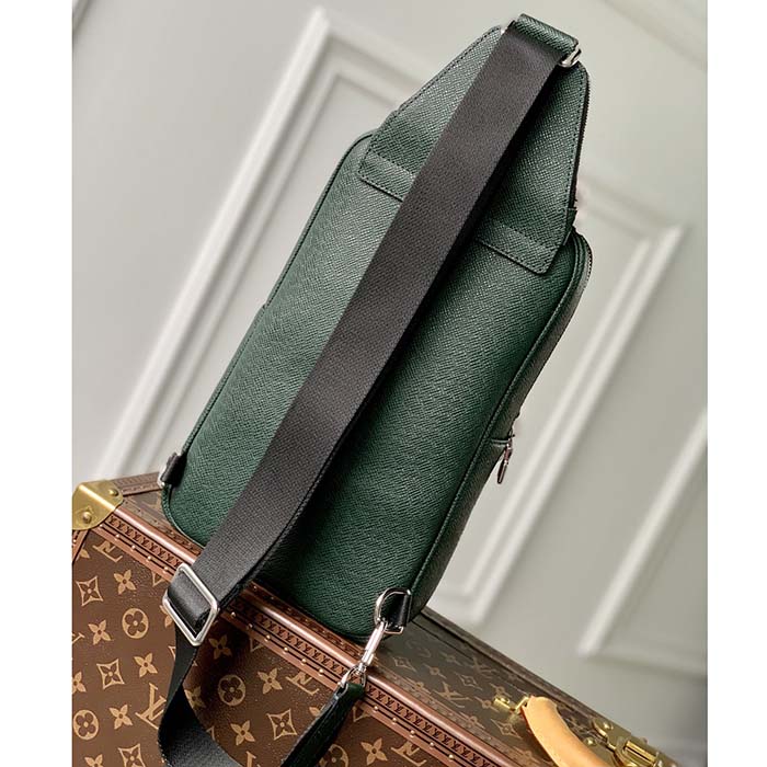 Louis Vuitton LV Unisex Avenue Sling Bag Dark Green Epicea Taiga Cowhide Leather (10)