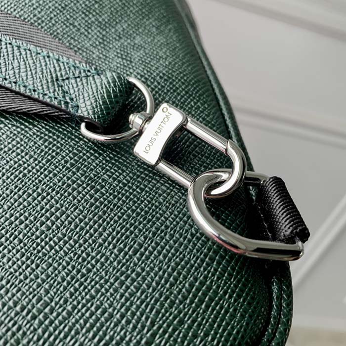Louis Vuitton LV Unisex Avenue Sling Bag Dark Green Epicea Taiga Cowhide Leather (2)