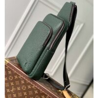 Louis Vuitton LV Unisex Avenue Sling Bag Dark Green Epicea Taiga Cowhide Leather (1)