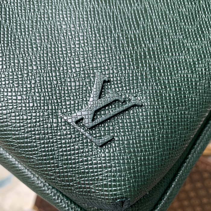 Louis Vuitton LV Unisex Avenue Sling Bag Dark Green Epicea Taiga Cowhide Leather (6)