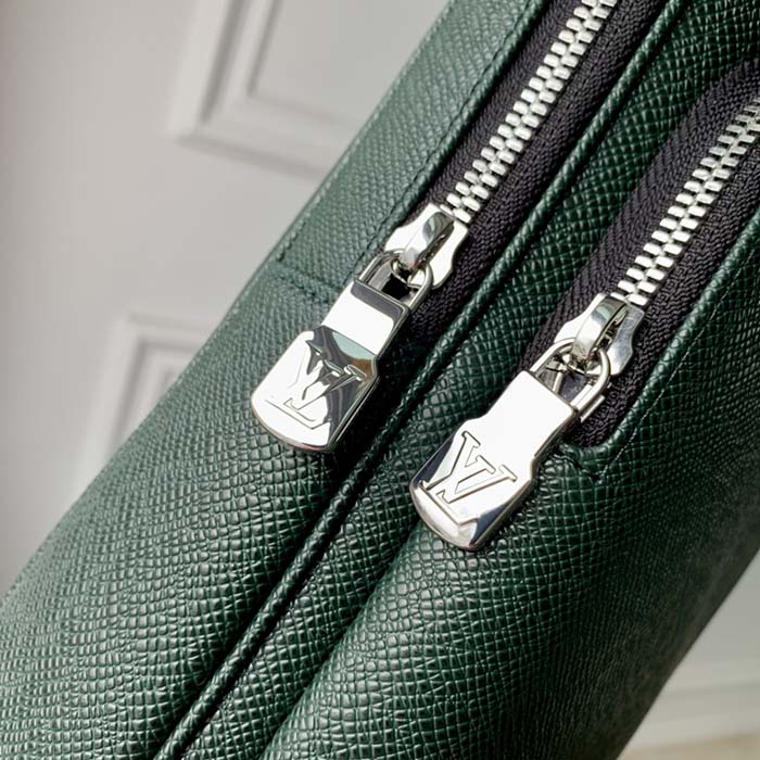 Louis Vuitton LV Unisex Avenue Sling Bag Dark Green Epicea Taiga Cowhide Leather (8)