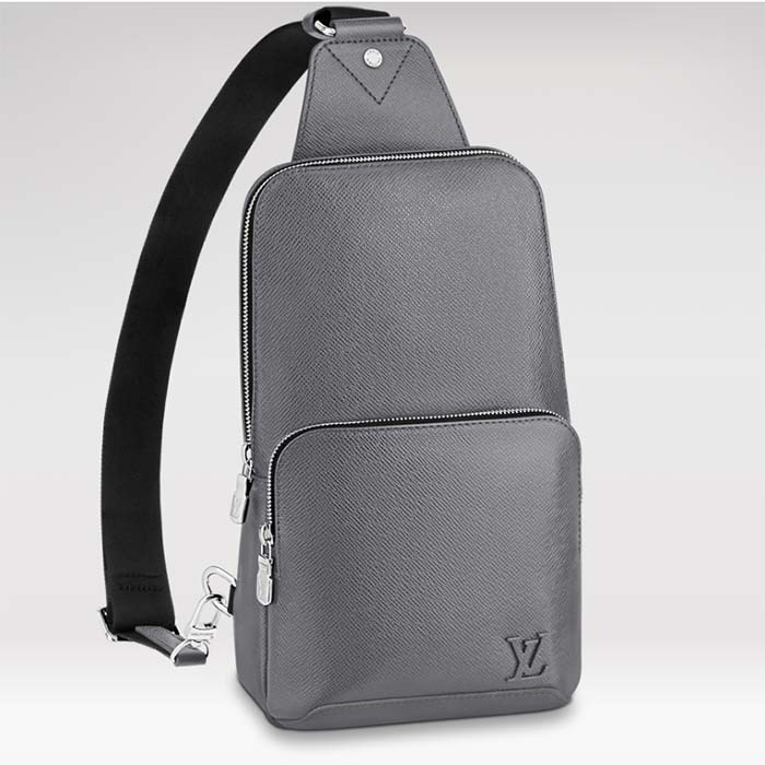 Louis Vuitton LV Unisex Avenue Sling Bag Grey Glacier Taiga Cowhide Leather