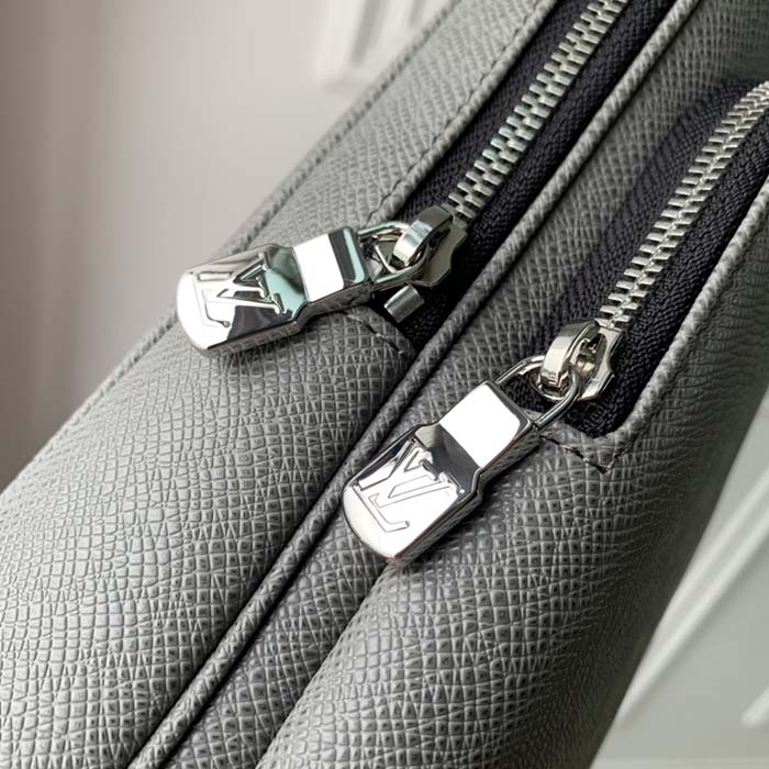 Louis Vuitton LV Unisex Avenue Sling Bag Grey Glacier Taiga Cowhide Leather (2)