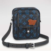 Louis Vuitton LV Unisex Christopher Wearable Wallet Blue Monogram Coated Canvas (1)