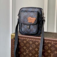 Louis Vuitton LV Unisex Christopher Wearable Wallet Blue Monogram Coated Canvas (1)