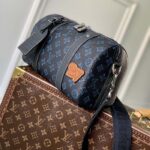 Louis Vuitton LV Unisex City Keepall Bag Blue Monogram Coated Canvas - Image 3