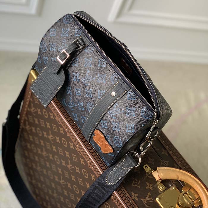 Louis Vuitton Tasche Lockit blau Satin XXL – Luxus Store