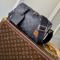 Louis Vuitton LV Unisex City Keepall Bag Blue Monogram Coated Canvas (1)