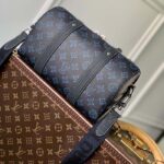 Louis Vuitton LV Unisex City Keepall Bag Blue Monogram Coated Canvas - Image 5