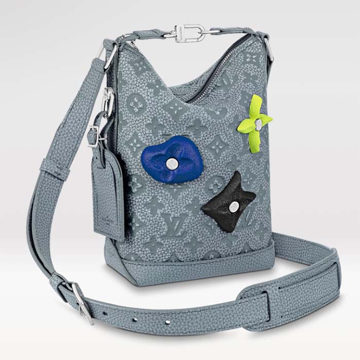 Louis Vuitton LV Unisex Hobo Cruiser PM Handbag Granite Taurillon Monogram Embossed Cowhide