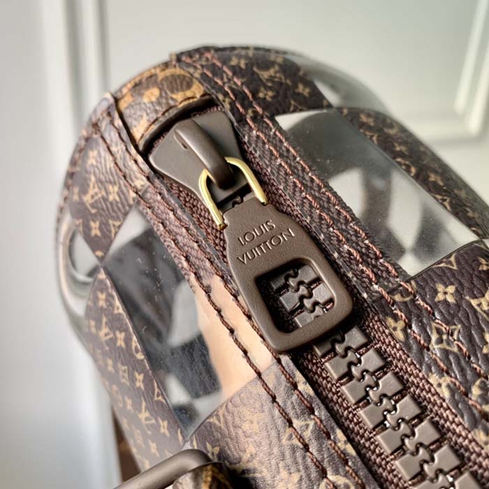 Louis Vuitton Transparent Vinyl and Monogram Canvas Chess Keepall 25  Bandouliere Bag - Yoogi's Closet