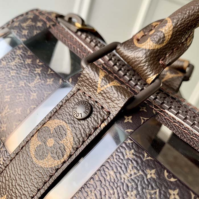 LOUIS VUITTON Monogram Chess Canvas and PVC Keepall Bandoulire 25 Bag