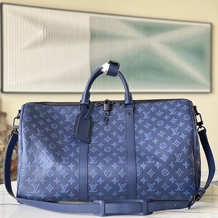 Louis Vuitton Keepall Bandoulière 50 Navy River Blue autres Cuirs