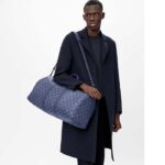 Louis Vuitton LV Unisex Keepall Bandoulière 50 Navy Blue Cabin Monogram Shadow Cowhide – Image 11