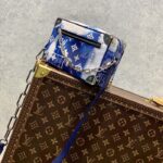 Louis Vuitton LV Unisex Mini Soft Trunk Bag Blue Monogram Bandana Leather - immagine 3