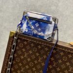 Louis Vuitton LV Unisex Mini Soft Trunk Bag Blue Monogram Bandana Leather - immagine 2