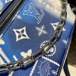 Louis Vuitton LV Unisex Mini Soft Trunk Bag Blue Monogram Bandana Leather - immagine 8
