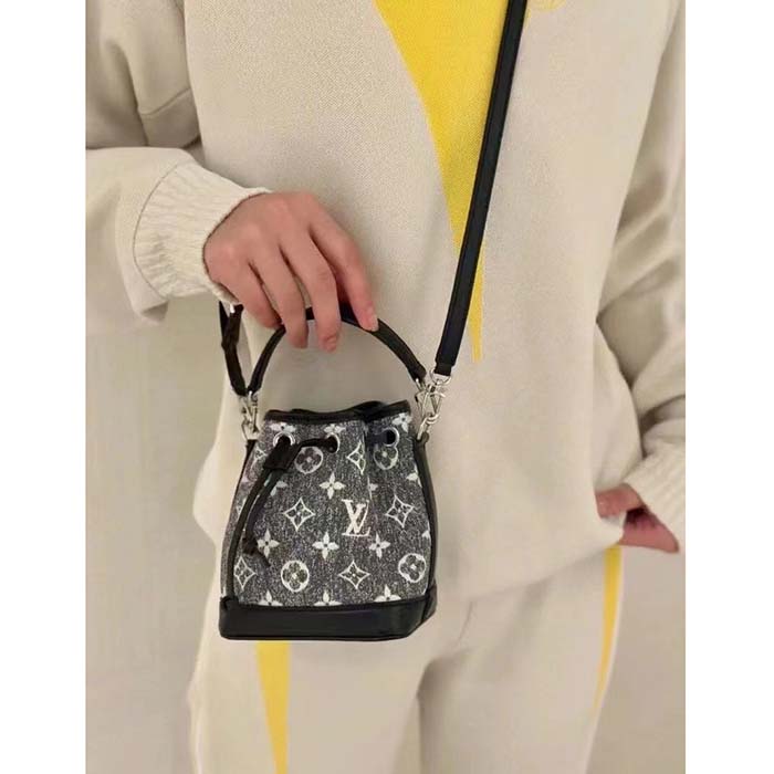 Louis Vuitton Monogram Jacquard Denim Nano Noe - Grey Bucket Bags, Handbags  - LOU778195