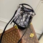 Louis Vuitton LV Unisex Nano Noé Gray Monogram Jacquard Denim Cowhide Leather - Imagen 2