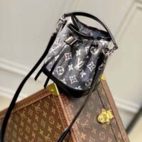 Louis Vuitton LV Unisex Nano Noé Gray Monogram Jacquard Denim Cowhide Leather (3)