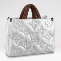 Louis Vuitton LV Unisex OnTheGo GM Tote Silver Recycled Metallic Nylon Econyl