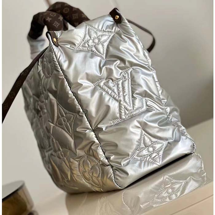 Louis Vuitton Silver Econyl Pillow Monogram Onthego GM Tote Bag Louis  Vuitton