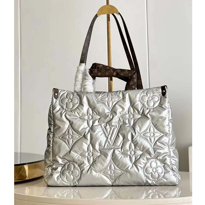 Louis Vuitton Onthego GM Silver in Econyl Recycled Nylon with