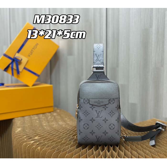 Louis Vuitton LV Unisex Outdoor Sling Bag Gunmetal Gray Monogram Coated Canvas (8)
