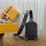 Louis Vuitton LV Unisex Outdoor Sling Bag Taigarama Noir Black Monogram Coated Canvas - Image 3