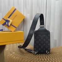 Louis Vuitton LV Unisex Outdoor Sling Bag Taigarama Noir Black Monogram Coated Canvas (6)