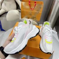 Louis Vuitton LV Unisex Run 55 Sneaker Grey Mix Materials Lifted Rubber Outsole (2)