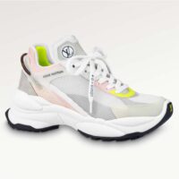 Louis Vuitton LV Unisex Run 55 Sneaker Grey Mix Materials Lifted Rubber Outsole (2)