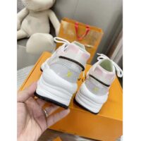 Louis Vuitton LV Unisex Run 55 Sneaker Grey Mix Materials Lifted Rubber Outsole (2)