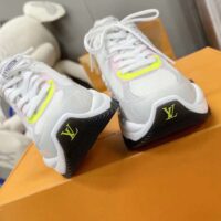 Louis Vuitton LV Unisex Run 55 Sneaker Grey Mix Materials Lifted Rubber Outsole (2)