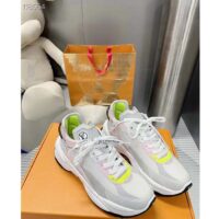 Louis Vuitton LV Unisex Run 55 Sneaker Grey Mix Materials Lifted Rubber Outsole (2)