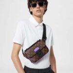 Louis Vuitton LV Unisex S Lock Sling Bag Purple Monogram Macassar Coated Canvas – Bild 11