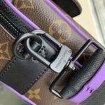 Louis Vuitton LV Unisex S Lock Sling Bag Purple Monogram Macassar Coated Canvas – Bild 8
