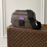 Louis Vuitton LV Unisex S Lock Sling Bag Purple Monogram Macassar Coated Canvas – Bild 2