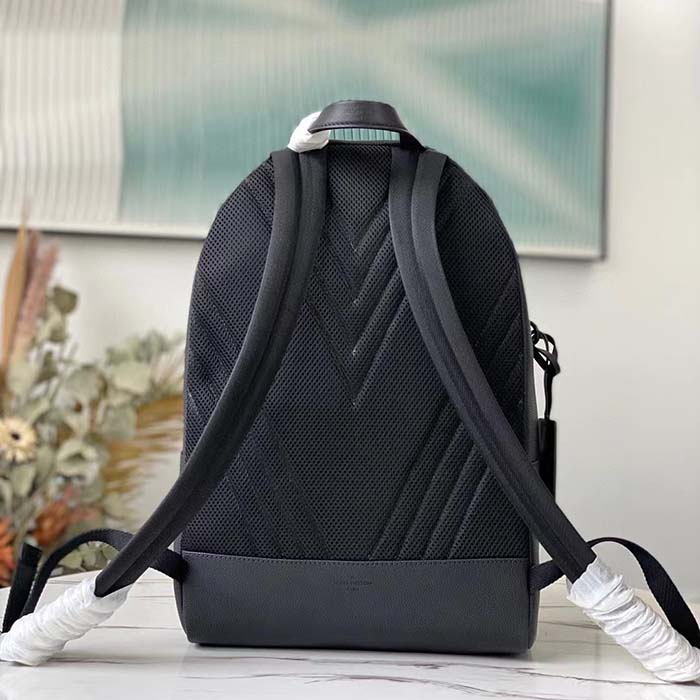 Louis Vuitton LV Unisex Takeoff Backpack Black Grained Calf