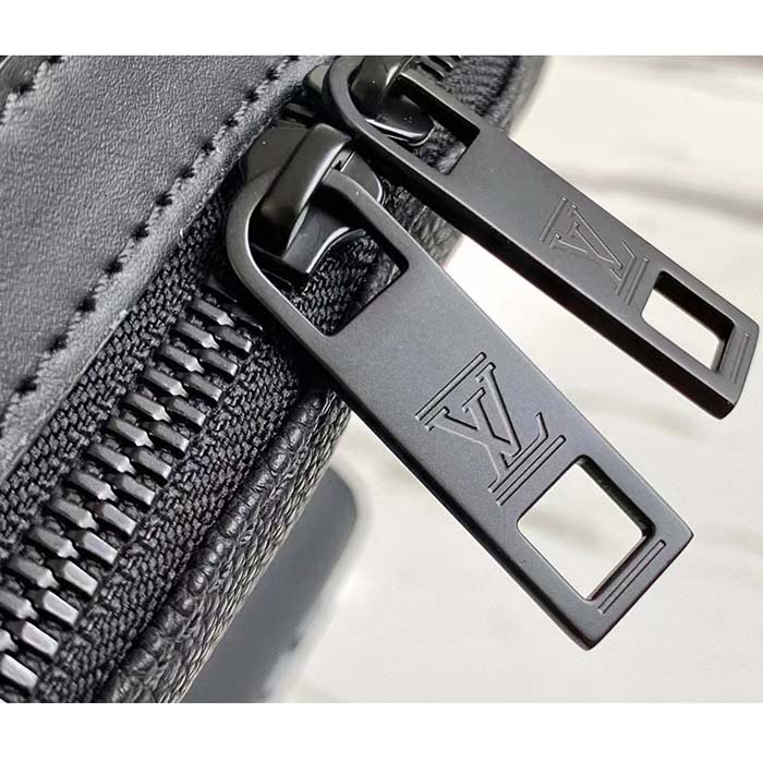 Louis Vuitton LV Unisex Takeoff Backpack Black Grained Calf Leather - LULUX