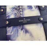 Louis Vuitton LV Unisex Tote Journey Carryall Bag Blue Cowhide Leather Textile Lining - immagine 8