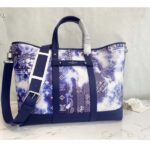 Louis Vuitton LV Unisex Tote Journey Carryall Bag Blue Cowhide Leather Textile Lining - immagine 4