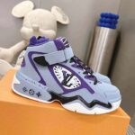 Louis Vuitton LV Unisex Trainer 2 Sneaker Boot Blue Suede Calf Leather - Image 2