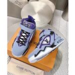 Louis Vuitton LV Unisex Trainer 2 Sneaker Boot Blue Suede Calf Leather - Image 4