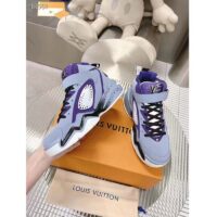 Louis Vuitton LV Unisex Trainer 2 Sneaker Boot Blue Suede Calf Leather (7)