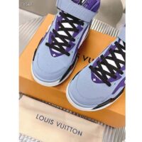 Louis Vuitton LV Unisex Trainer 2 Sneaker Boot Blue Suede Calf Leather (7)